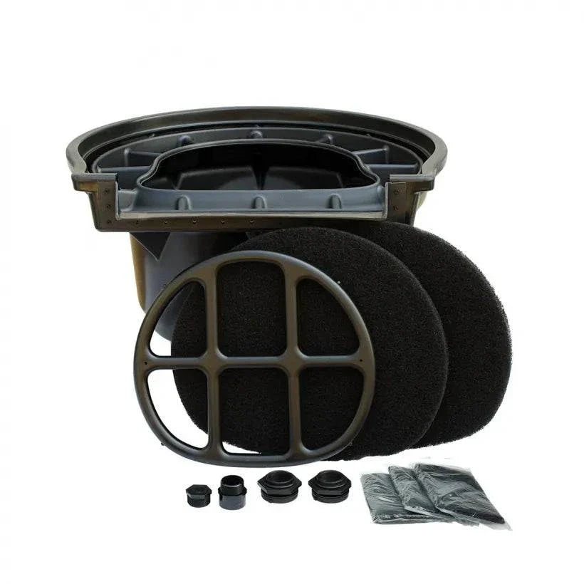 Aquascape Biofalls Filters with lava rock for biological filtration and durable polyethylene housing