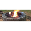 Round granite fire pit made from recycled stone, wood burning, durable and heat resistant, 35-inch width