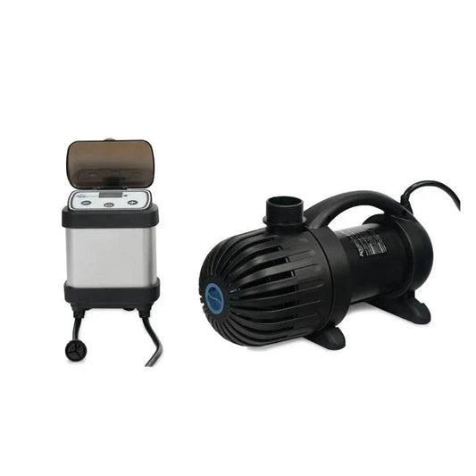 AquaSurge adjustable flow pond pump with wireless remote control for customizable waterfall and stream flow