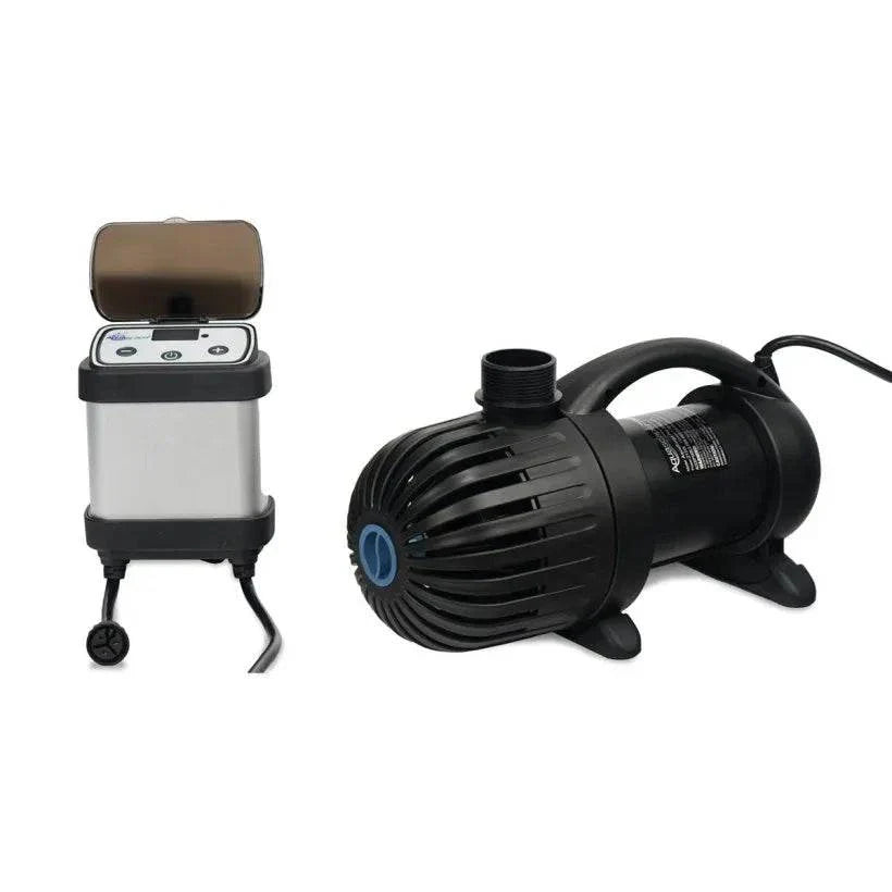 AquaSurge adjustable flow pond pump with wireless remote control for customizable waterfall and stream flow