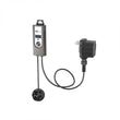 Smart Pond Thermometer with integrated display, weather-proof, WiFi connectivity, and numeric temperature indicator in black