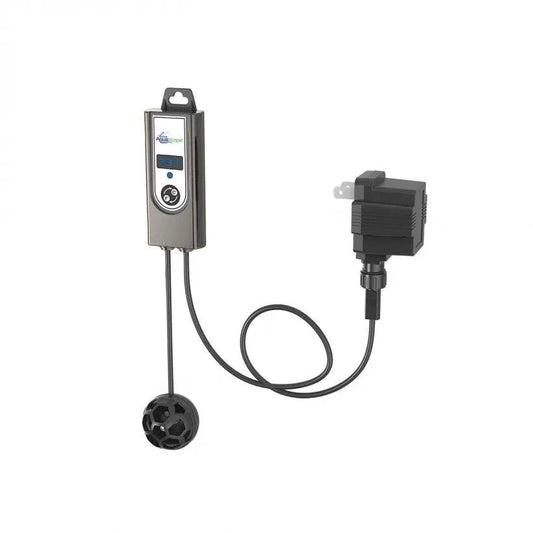 Smart Pond Thermometer with integrated display, weather-proof, WiFi connectivity, and numeric temperature indicator in black