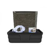 Stacked Slate Spillway Wall 32″ fountain kit with pump and AquaBasin 45 for garden water feature