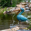 Toucan Spitter polyresin pond ornament with brass finish for outdoor water features