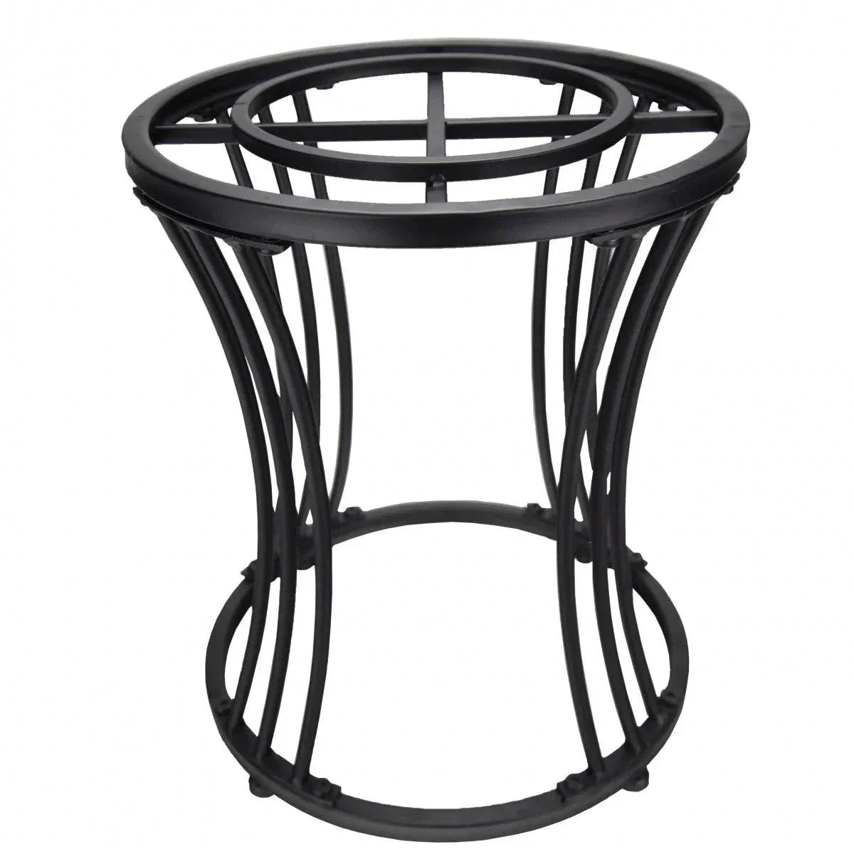 AquaGarden Stand in matte black elevating a mini pond with modern design and durable iron construction