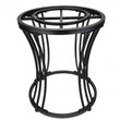 AquaGarden Stand in matte black elevating a mini pond with modern design and durable iron construction