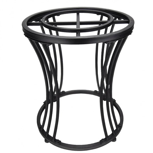 AquaGarden Stand in matte black elevating a mini pond with modern design and durable iron construction