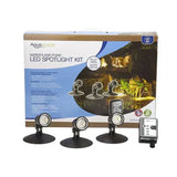 3-Light Spotlight Kit with 3 LED lights, 6W each, 12V transformer with photocell and timer for outdoor use