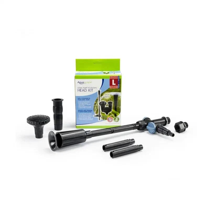 Ultra Pump Fountain Head Kit with foaming jet, water bell, and daisy styles for 400-2000 GPH pumps