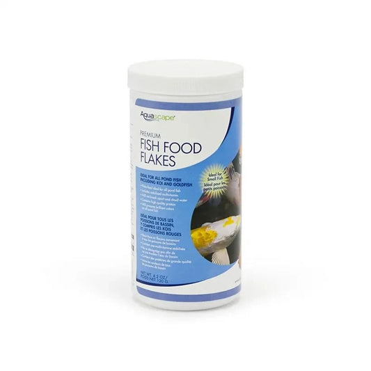 Premium Fish Food Flakes with plankton and shrimp meal for vibrant pond fish colors