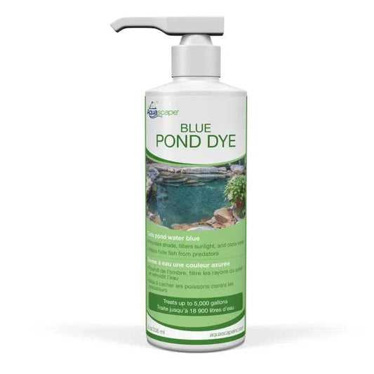Blue Pond Dye eco-friendly water colorant for ponds, filters sunlight, cools water, balances ecosystem, lasts 6 weeks, $23.98