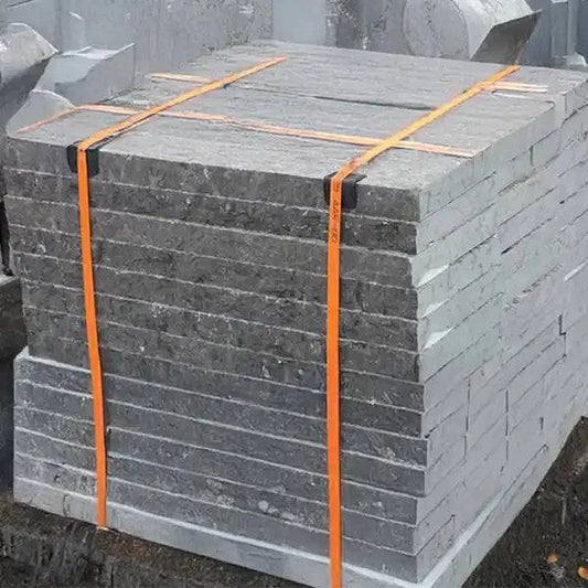 Charcoal Coping 12-inch depth natural stone wall cap with smooth surface and deep charcoal tone for outdoor edging