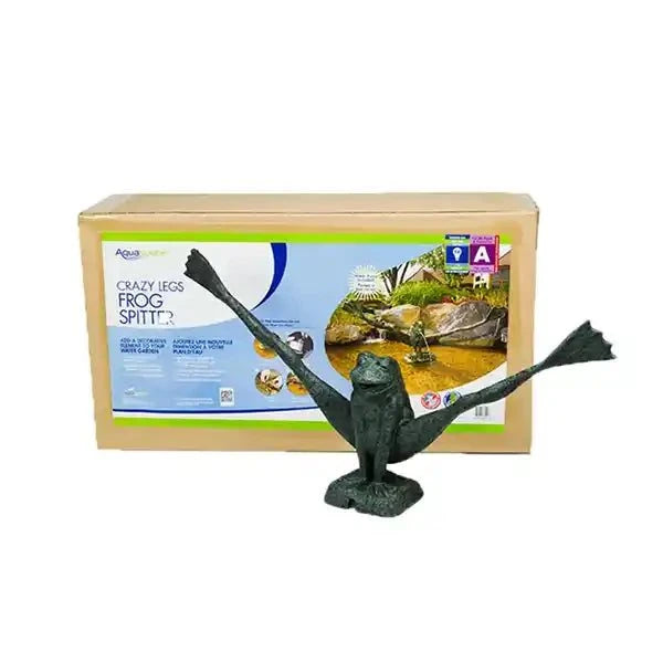Crazy Legs Frog Spitter polyresin garden fountain figure mimicking aged brass