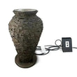 Fire And Water Stacked Slate Urn with handcrafted finish and gentle water flow for patios and landscapes