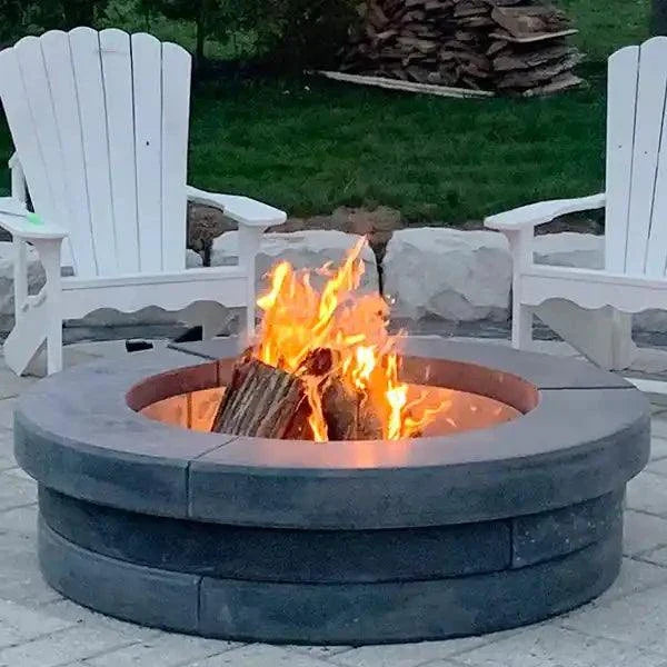 Grand Fire Pit with six building stones and modern design for backyard gatherings
