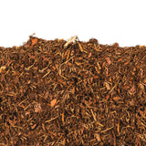 Close-up of natural shredded pine mulch with rich color and fibrous texture for garden beds and pathways