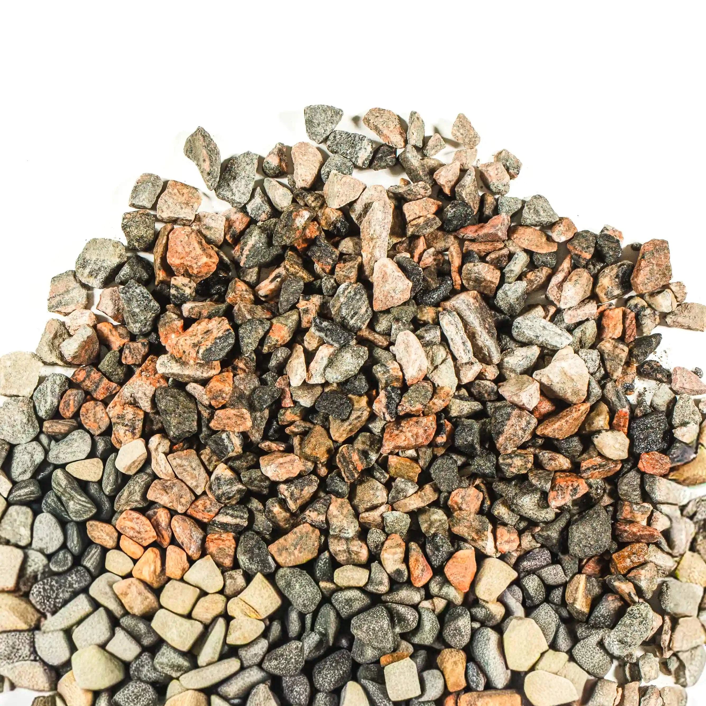 Smokey Sunset decorative crushed granite ground cover in smoky grey, pink, and white tones for gardens and pathways