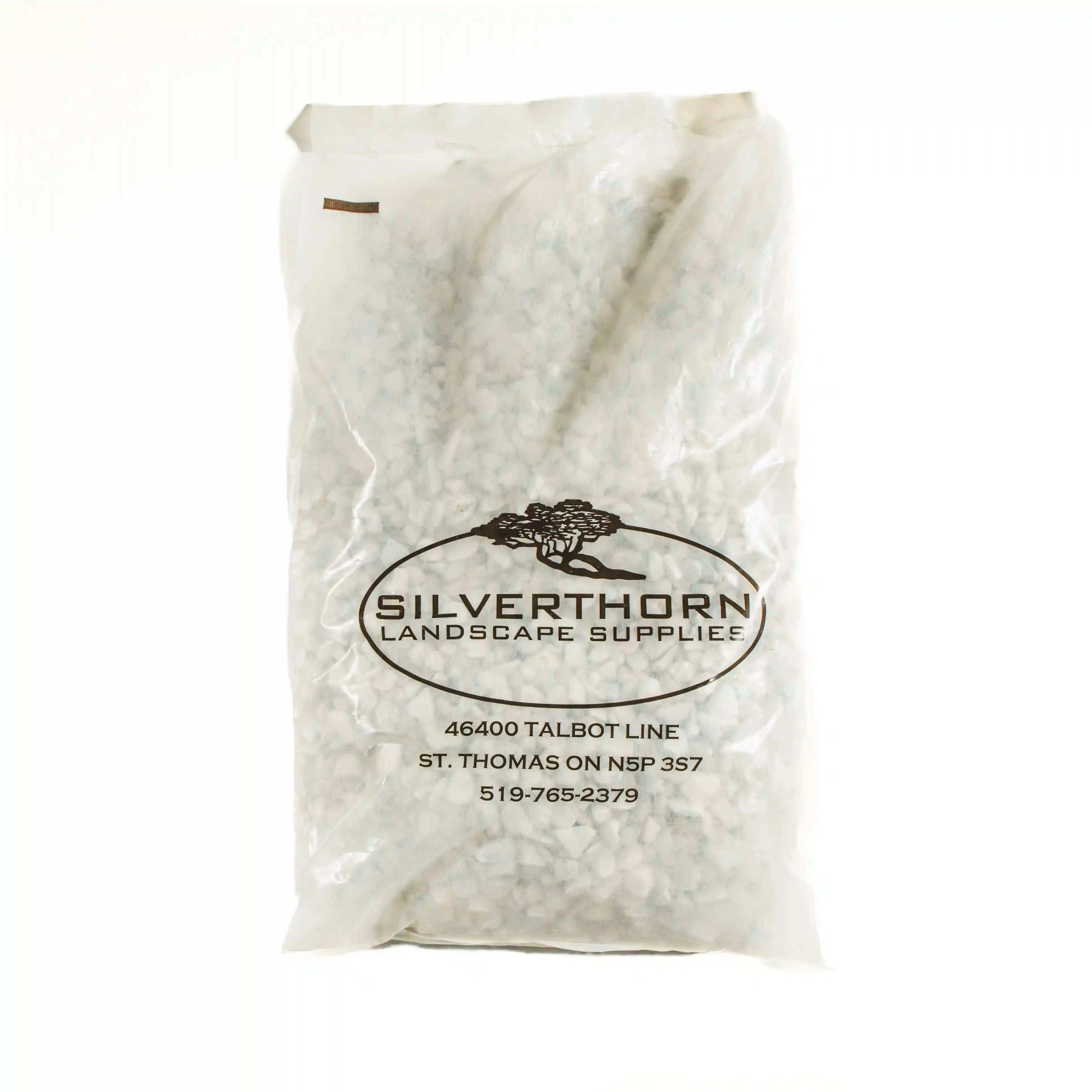 White Marble Decorative Stone brightening garden beds and pathways with elegant crushed calcite stone