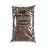Natural shredded pine mulch made from sustainably sourced Canadian pine bark for garden beds and landscaping.