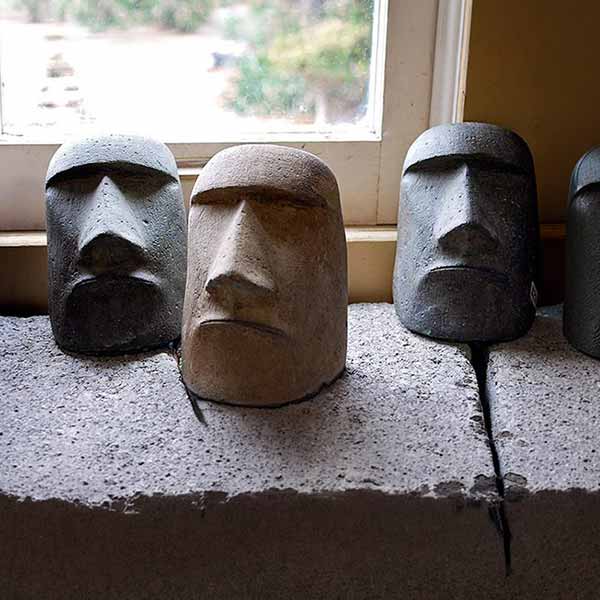 Rapa Nui Small Sculpture inspired by Easter Island figures for outdoor decor