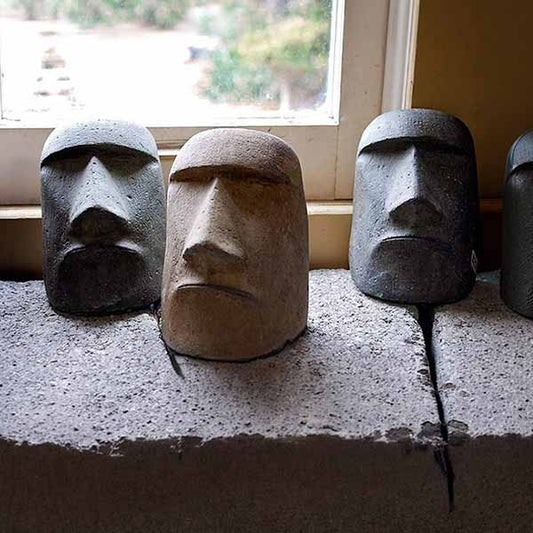 Rapa Nui Small Sculpture inspired by Easter Island figures for outdoor decor