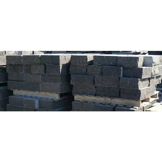 Charcoal Premium Sawn Wallstone with guillotined front and back, flamed top, used for retaining walls and garden edging