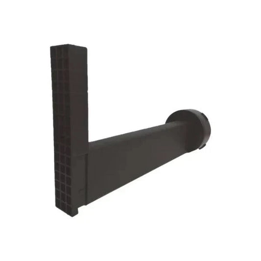 Wall Drain Pro black insert connecting to 4-inch drain tile behind retaining wall blocks to prevent water buildup